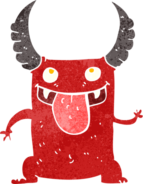 Bir insan tarafından çizilmiş karikatür şeytan.