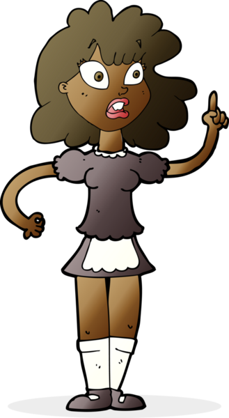 Bir insan tarafından çizilmiş endişeli bir hizmetçi.