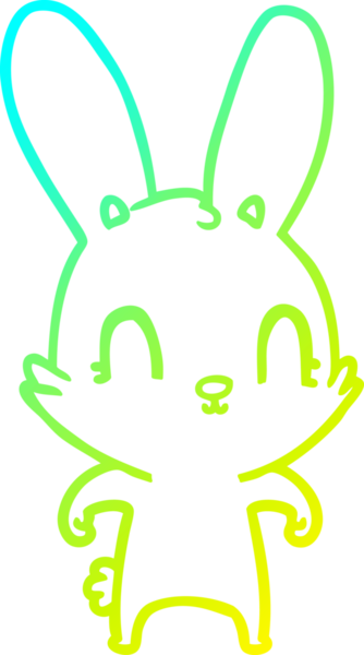 Bir insan tarafından çizilmiş şirin bir çizgi film tavşanı çizimi.