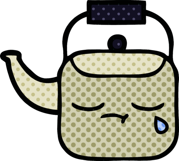 Bir insan tarafından çizilmiş bir çaydanlık çizgi filmi.