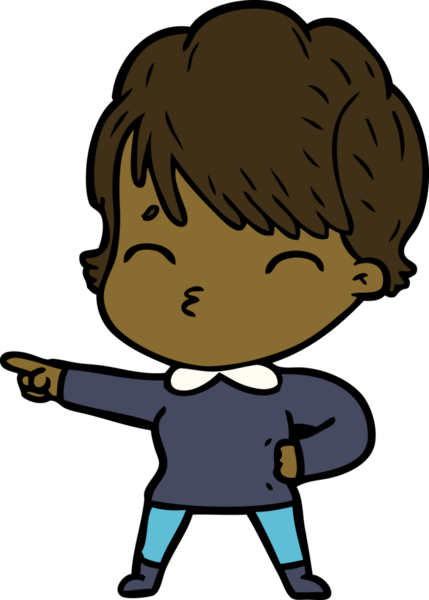 Bir insan tarafından çizilmiş bir çizgi film kadını.