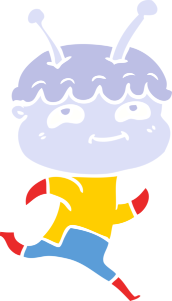 Bir insan tarafından çizilen düz renk çizgi film uzay adamı