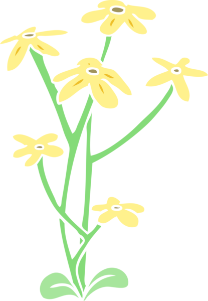 Bir insan tarafından çizilmiş düz renk çizgi film çiçeği