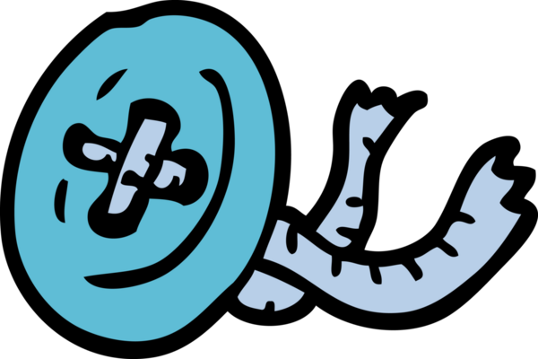 bir insan tarafından çizilmiş eski bir karalama düğmesi