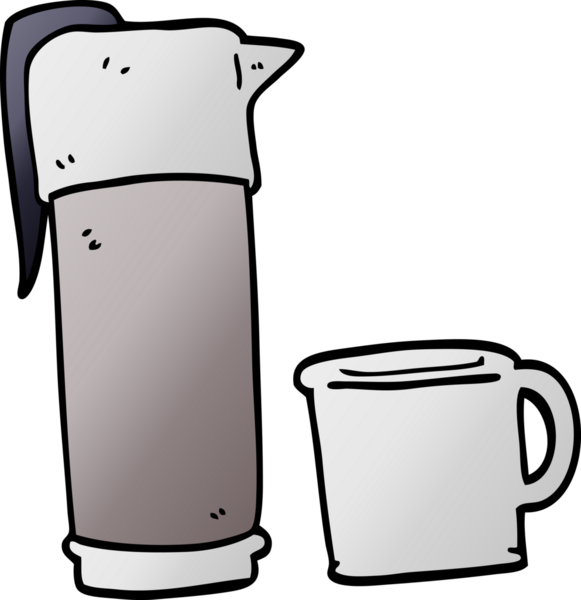 bir insan tarafından çizilmiş karalama kahve termosu