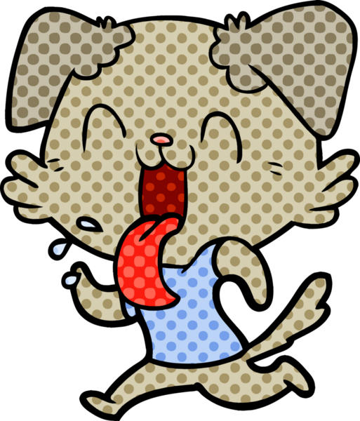 Bir insan tarafından çizilmiş nefes nefese bir köpek.