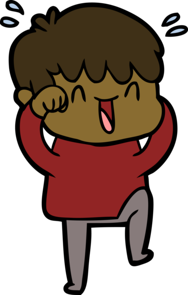 Bir insan tarafından çizilmiş gülen çocuk.