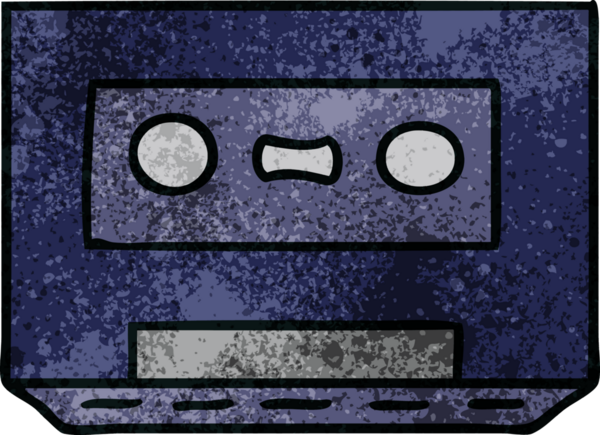 İnsan eliyle çizilmiş retro kaset karalaması.