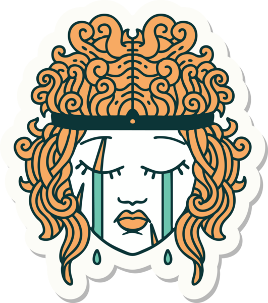 Bir insan tarafından çizilmiş ağlayan bir insan barbarının çıkartması.