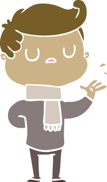 Bir insan tarafından çizilmiş düz renk çizgi film karakteri