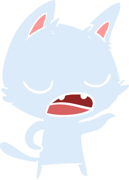 Konuşan kedi düz renkli çizgi film Bir insan tarafından çizildi