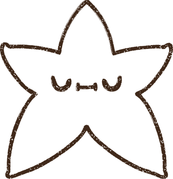 Bir insan tarafından çizilmiş sevimli yıldız kömürü.