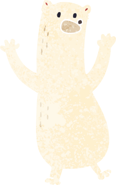 Bir insan tarafından çizilmiş garip bir karikatür kutup ayısı.