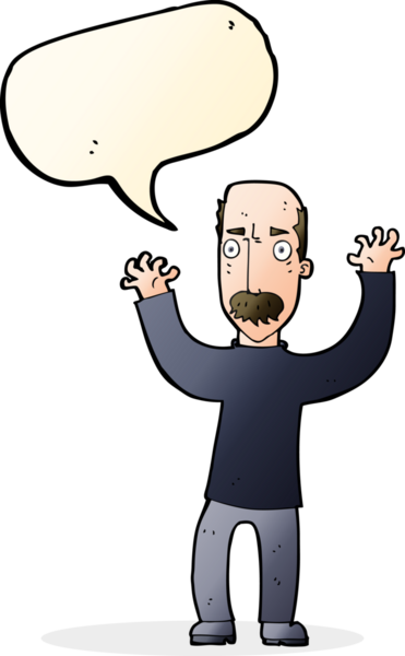 Bir insan tarafından çizilmiş konuşma balonlu kızgın baba çizgi filmi.