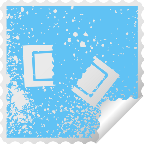 Bir insan tarafından çizilmiş sinema biletinin sıkıntılı kare soyma etiketi.