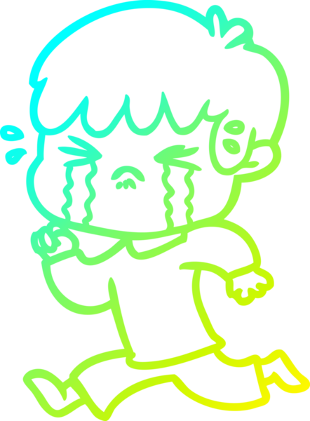 Bir insan tarafından çizilmiş ağlayan çizgi film çocuğu çizimi.