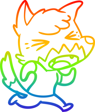 gökkuşağı gradyanı çizimi kızgın bir tilki çizgi filmi bir insan tarafından çizilmiş