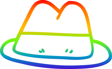 bir insan tarafından çizilmiş bir çizgi film şapkasının gradyan çizimi