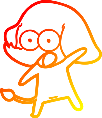 Bir insan tarafından çizilmiş şirin bir fil çizimi.