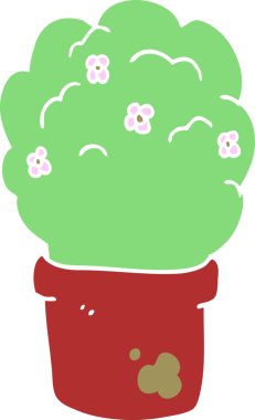 Bir insan tarafından çizilmiş düz renk çizgi film çalı