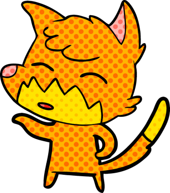 bir insan tarafından çizilmiş tilki çizgi filmi