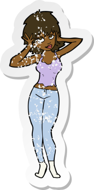 Bir insan tarafından çizilmiş bir karikatürün gerilimli çıkartması.