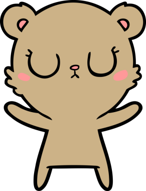 Bir insan tarafından çizilmiş barışçıl çizgi film ayısı.