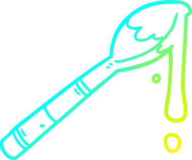 Bir insan tarafından çizilmiş bir kaşık balın soğuk gradyan çizgisi.