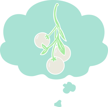 bir insan tarafından çizilmiş, düşünce baloncuklu ökseotu.