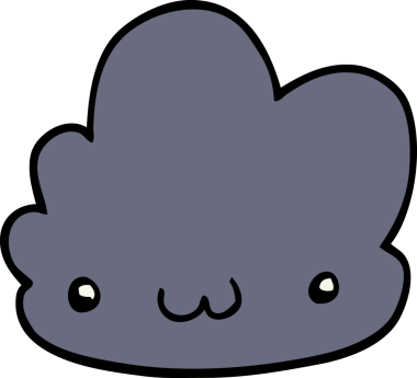 Bir insan tarafından çizilmiş sevimli karikatür bulutu