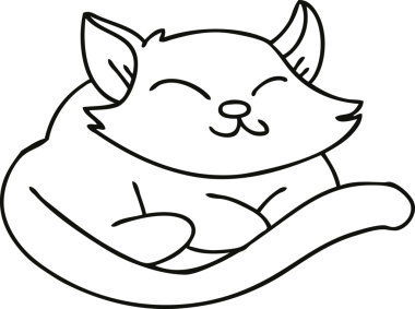 Bir insan tarafından çizilmiş garip çizgi film kedisi.