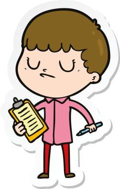 Bir insan tarafından çizilmiş huysuz bir çocuğun çıkartması.