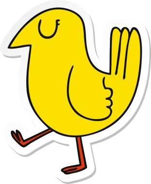 Bir insan tarafından çizilmiş tuhaf bir el çıkartması.