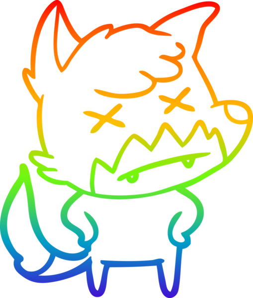 Gökkuşağı gradyan çizgi çizimi Bir insan tarafından çizilmiş ölü tilki