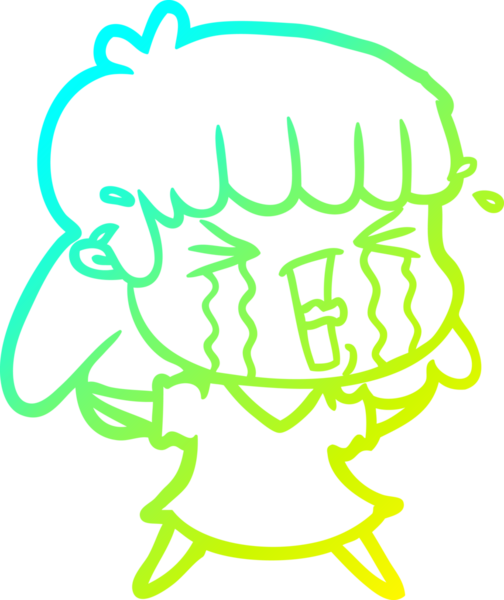 Bir insan tarafından çizilmiş ağlayan bir karikatür çizimi.