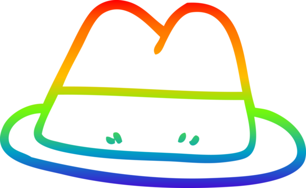 bir insan tarafından çizilmiş bir çizgi film şapkasının gradyan çizimi