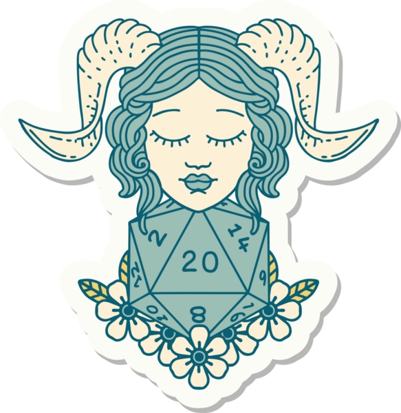 Bir insan tarafından çizilmiş doğal 20 D20 zarlı bir yapıştırma.