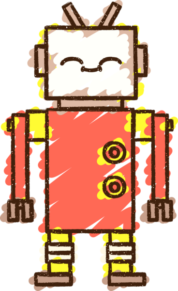 Bir insan tarafından çizilen Mutlu Robot Tebeşiri