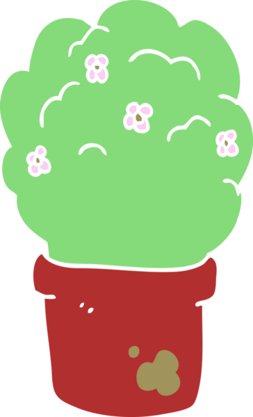 Bir insan tarafından çizilmiş düz renk çizgi film çalı