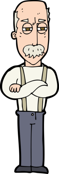 Çizgi film bir insan tarafından çizilmiş yaşlı bir adamı rahatsız ediyor.