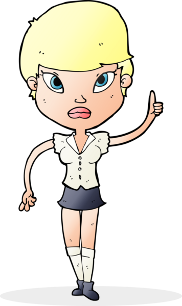 Bir insan tarafından çizilmiş bir fikri olan karikatür kadın.