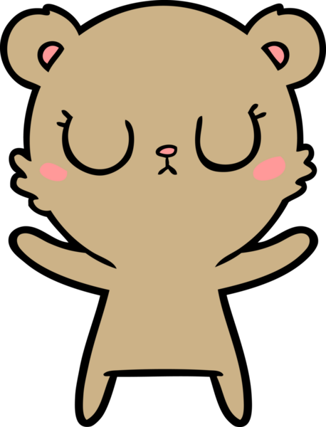 Bir insan tarafından çizilmiş barışçıl çizgi film ayısı.