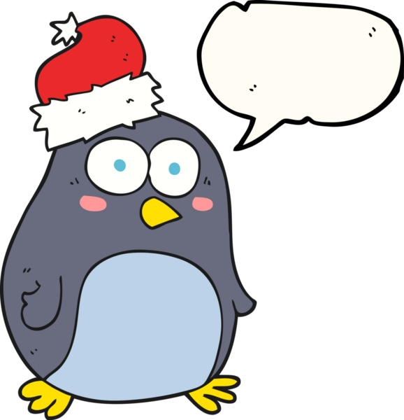 Bir insan tarafından çizilmiş serbest konuşma balonu karikatürü pengueni