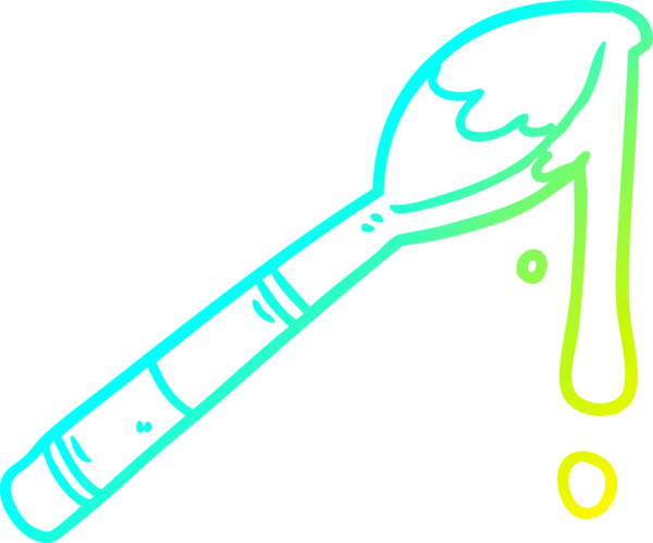 Bir insan tarafından çizilmiş bir kaşık balın soğuk gradyan çizgisi.