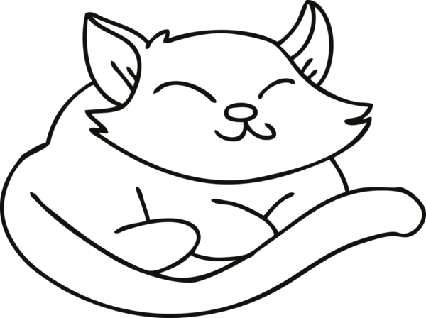 Bir insan tarafından çizilmiş garip çizgi film kedisi.