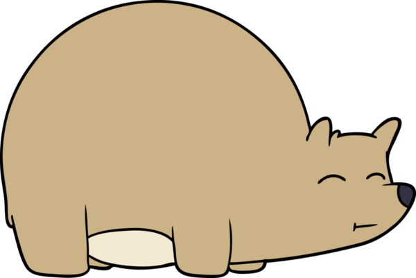 Bir insan tarafından çizilmiş çizgi film ayısı.