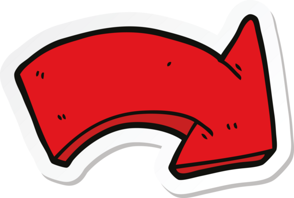 Bir insan tarafından çizilmiş ok işaretinin karikatürü.