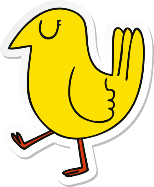 Bir insan tarafından çizilmiş tuhaf bir el çıkartması.