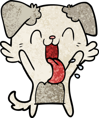 Bir insan tarafından çizilmiş nefes nefese kalmış bir köpek.