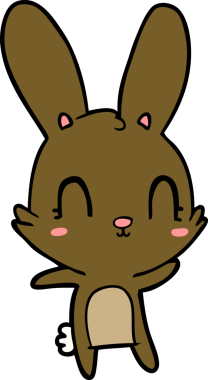 Bir insan tarafından çizilmiş şirin çizgi film tavşanı.